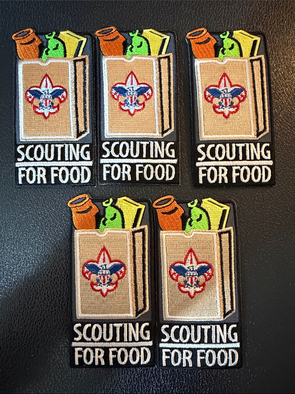 Boy Scouts 'Scouting for Food' Tan Patch-5 patches